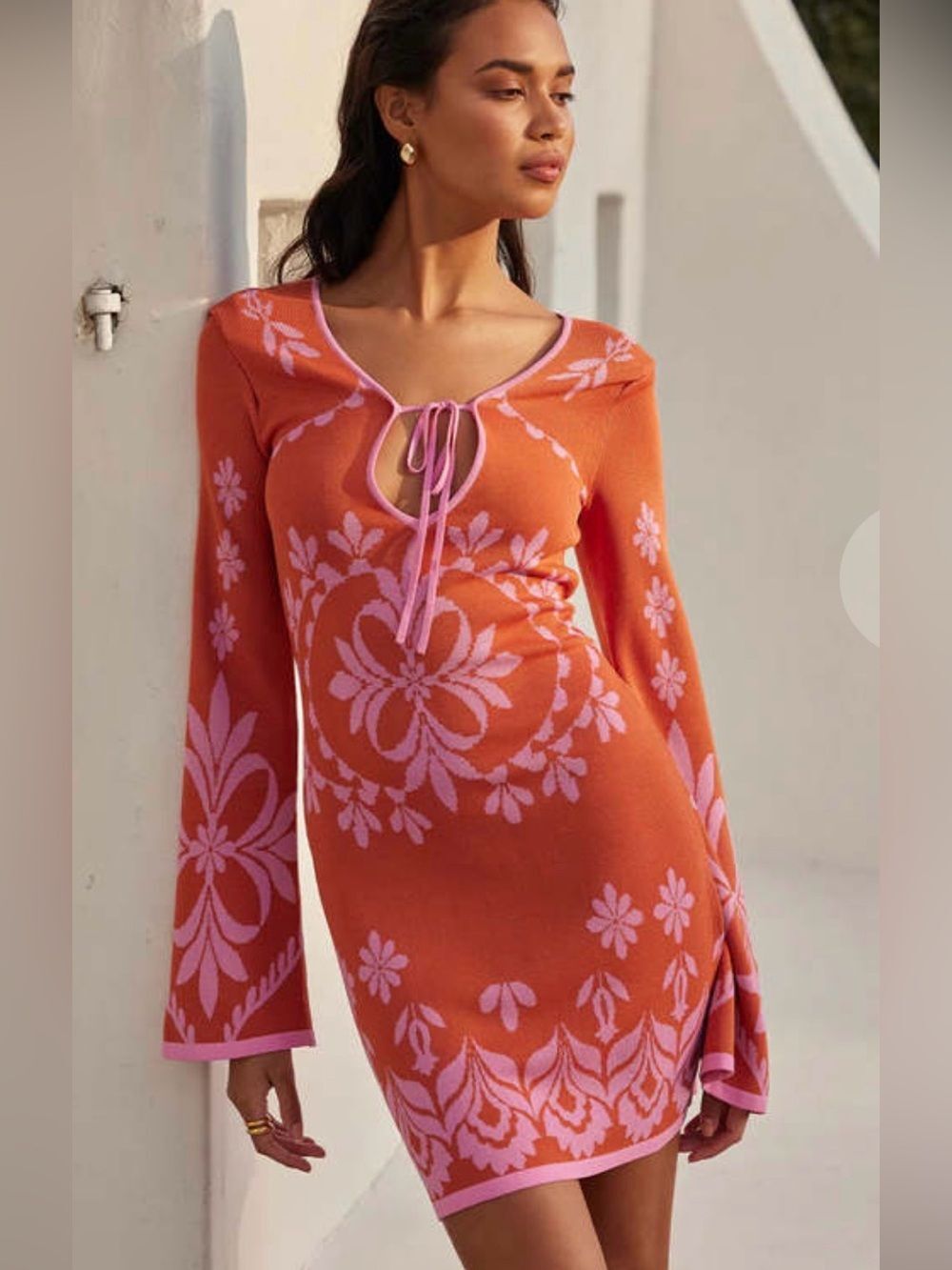 MISA Los Angeles Sahar Dress Pink Flora Santiago XS NWT